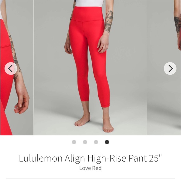 Lululemon align pants LOVE RED HR 25” Sz 6